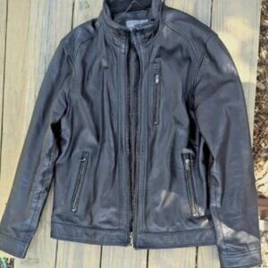 Men's Michael Kors Black Leather Jacket M (Excellent Condition)